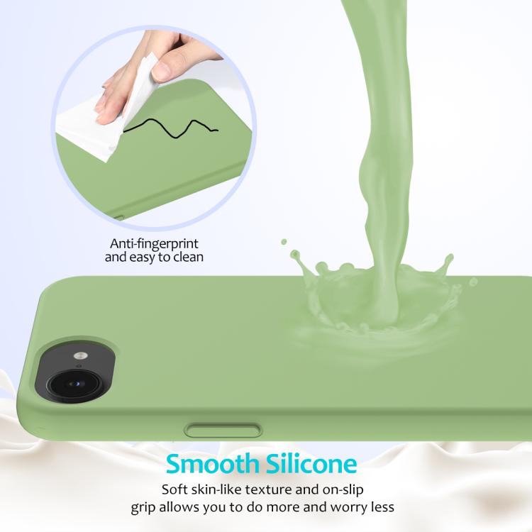 For iPhone 16e Solid Color Silicone Phone Case(Mint Green) - iPhone 16e Cases by PMC TechLife | Online Shopping South Africa | PMC TechLife | Buy Now Pay Later Mobicred