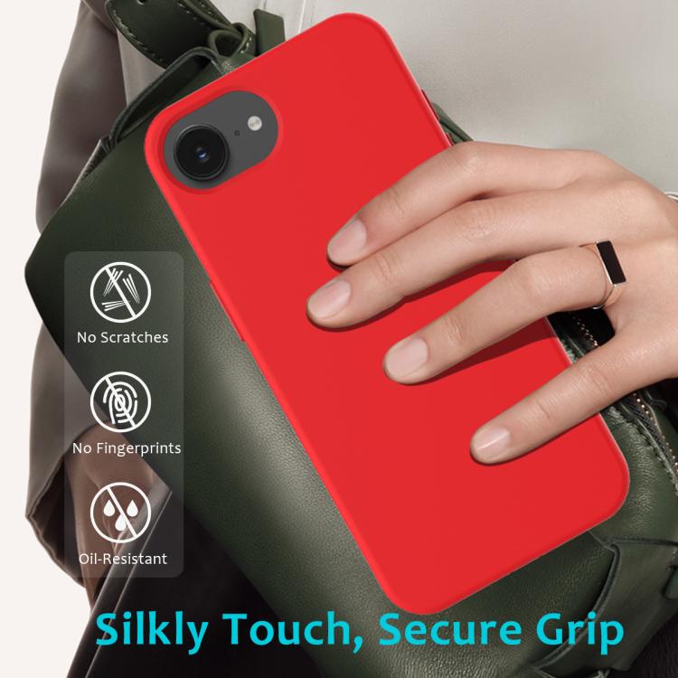 For iPhone 16e Solid Color Silicone Phone Case(Red) - iPhone 16e Cases by PMC TechLife | Online Shopping South Africa | PMC TechLife | Buy Now Pay Later Mobicred