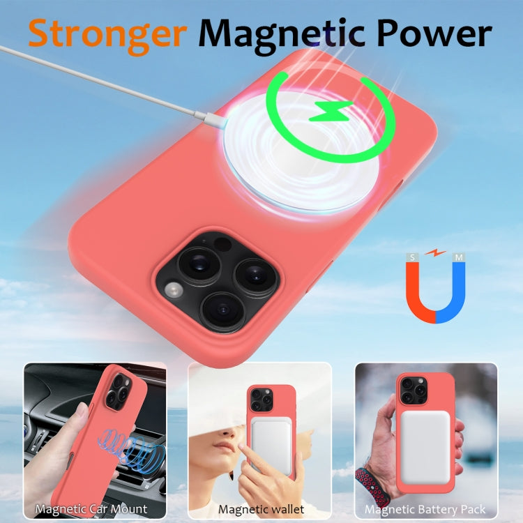 For iPhone 16 Pro Shockproof Silicone Magsafe Phone Case(Pink Orange) - iPhone 16 Pro Cases by PMC Jewellery | Online Shopping South Africa | PMC Jewellery | Buy Now Pay Later Mobicred