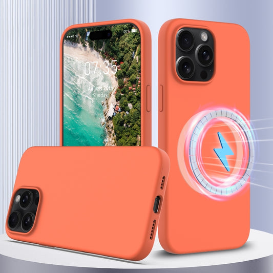 For iPhone 16 Pro Shockproof Silicone Magsafe Phone Case(Gold Orange) - iPhone 16 Pro Cases by PMC Jewellery | Online Shopping South Africa | PMC Jewellery | Buy Now Pay Later Mobicred