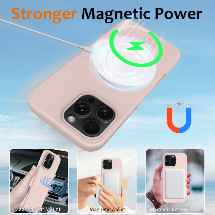 For iPhone 16 Pro Shockproof Silicone Magsafe Phone Case(Sand Pink) - iPhone 16 Pro Cases by PMC TechLife | Online Shopping South Africa | PMC TechLife | Buy Now Pay Later Mobicred