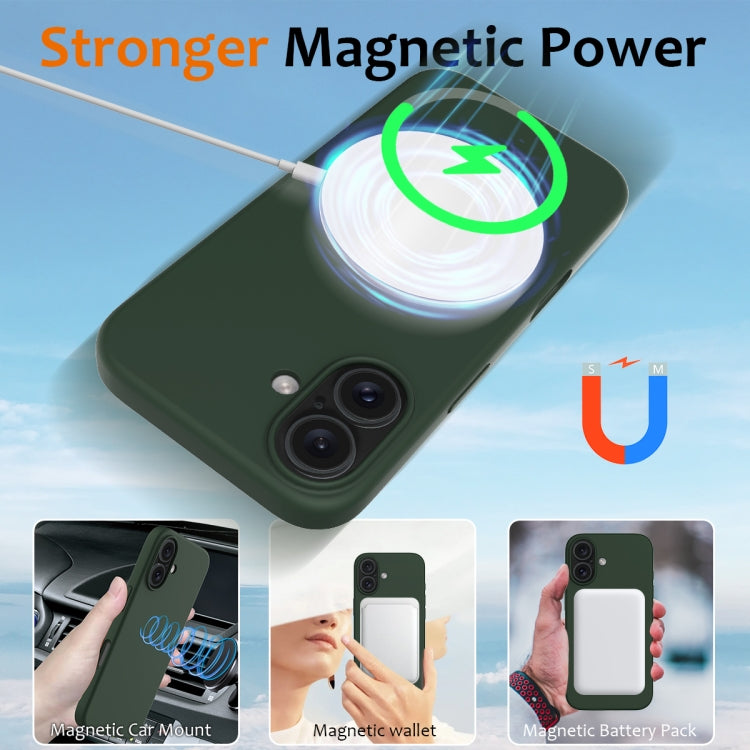 For iPhone 16 Plus Shockproof Silicone Magsafe Phone Case(Dark Green) - iPhone 16 Plus Cases by PMC TechLife | Online Shopping South Africa | PMC TechLife | Buy Now Pay Later Mobicred