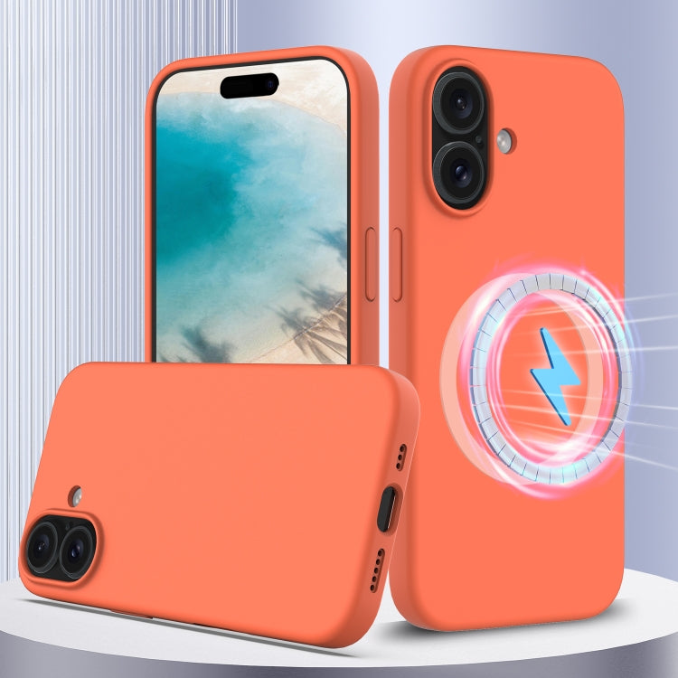 For iPhone 16 Shockproof Silicone Magsafe Phone Case(Gold Orange) - iPhone 16 Cases by PMC Jewellery | Online Shopping South Africa | PMC Jewellery | Buy Now Pay Later Mobicred