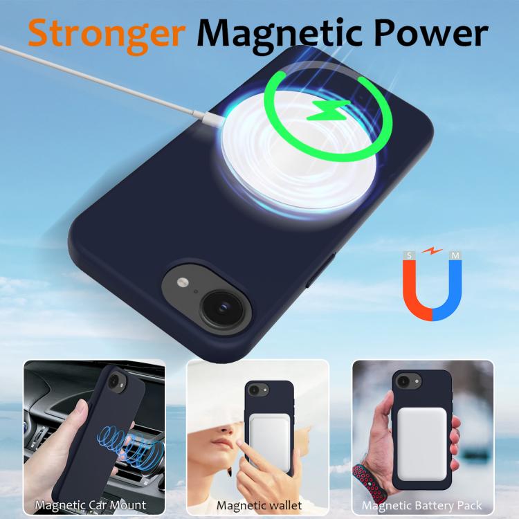 For iPhone 16e Shockproof Silicone Magsafe Phone Case(Navy Blue) - iPhone 16e Cases by PMC TechLife | Online Shopping South Africa | PMC TechLife | Buy Now Pay Later Mobicred