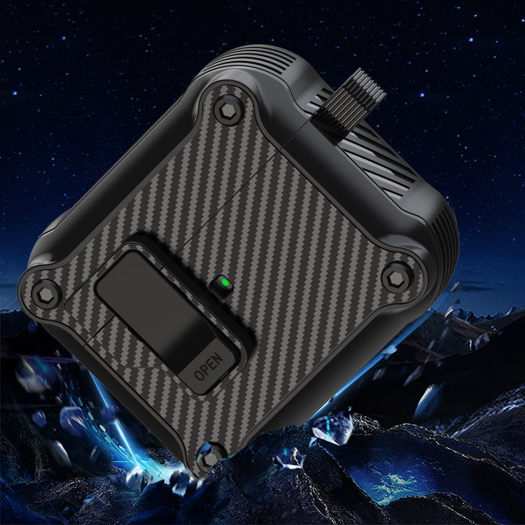For AirPods 3 Carbon Fiber Magnetic Automatic Switch Earphone Protective Case(Blue) - For AirPods 3 by PMC Jewellery | Online Shopping South Africa | PMC Jewellery | Buy Now Pay Later Mobicred