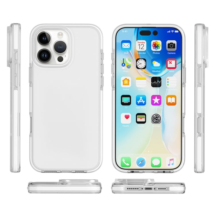 For iPhone 16 Pro Max Two-color Shockproof High Transparency TPU Phone Case(White) - iPhone 16 Pro Max Cases by PMC TechLife | Online Shopping South Africa | PMC TechLife | Buy Now Pay Later Mobicred
