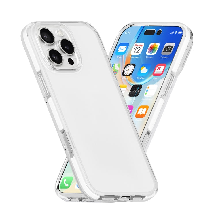 For iPhone 16 Pro Max Two-color Shockproof High Transparency TPU Phone Case(White) - iPhone 16 Pro Max Cases by PMC TechLife | Online Shopping South Africa | PMC TechLife | Buy Now Pay Later Mobicred