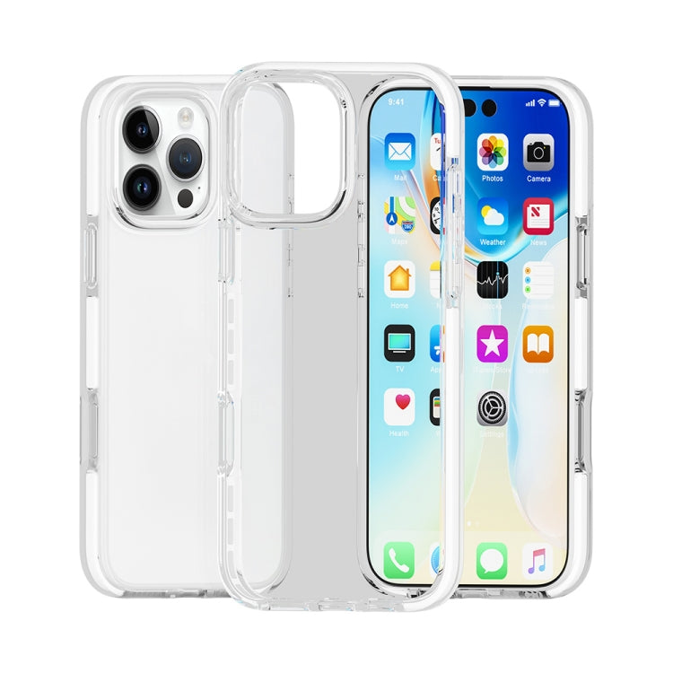 For iPhone 16 Pro Two-color Shockproof High Transparency TPU Phone Case(White) - iPhone 16 Pro Cases by PMC TechLife | Online Shopping South Africa | PMC TechLife | Buy Now Pay Later Mobicred