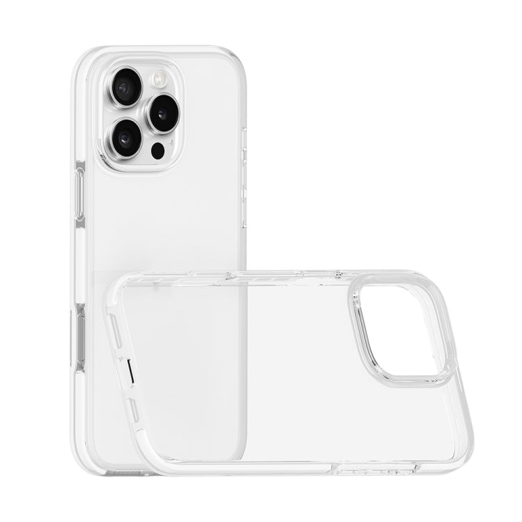 For iPhone 16 Pro Two-color Shockproof High Transparency TPU Phone Case(White) - iPhone 16 Pro Cases by PMC TechLife | Online Shopping South Africa | PMC TechLife | Buy Now Pay Later Mobicred