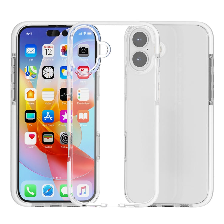 For iPhone 16 Two-color Shockproof High Transparency TPU Phone Case(White) - iPhone 16 Cases by PMC TechLife | Online Shopping South Africa | PMC TechLife | Buy Now Pay Later Mobicred