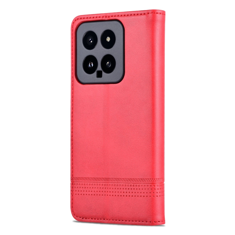 For Xiaomi 14 AZNS Magnetic Calf Texture Flip Leather Phone Case(Red) - 14 Cases by AZNS | Online Shopping South Africa | PMC Jewellery | Buy Now Pay Later Mobicred