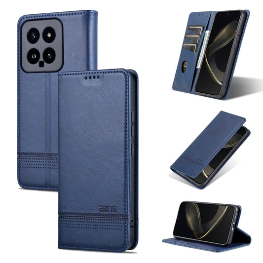 For Xiaomi 14 AZNS Magnetic Calf Texture Flip Leather Phone Case(Dark Blue) - 14 Cases by AZNS | Online Shopping South Africa | PMC Jewellery | Buy Now Pay Later Mobicred