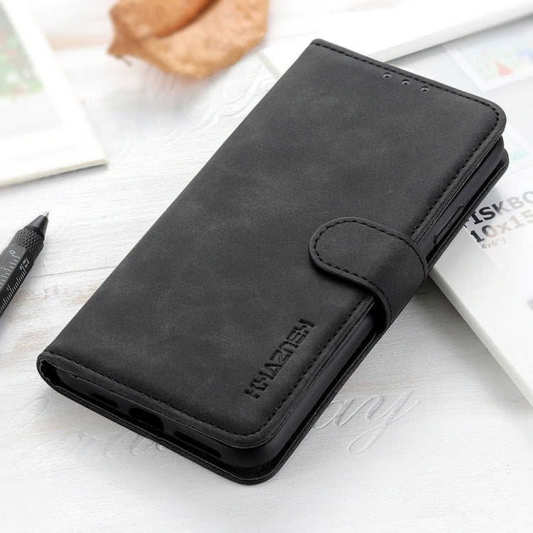 For iPhone 16e KHAZNEH Retro Texture Leather Phone Case(Black) - free shipping - PMC TechLife - Order now!