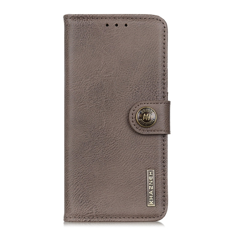 For iPhone 16 Pro KHAZNEH Cowhide Texture Horizontal Flip Leather Phone Case(Khaki) - iPhone 16 Pro Cases by PMC TechLife | Online Shopping South Africa | PMC TechLife | Buy Now Pay Later Mobicred