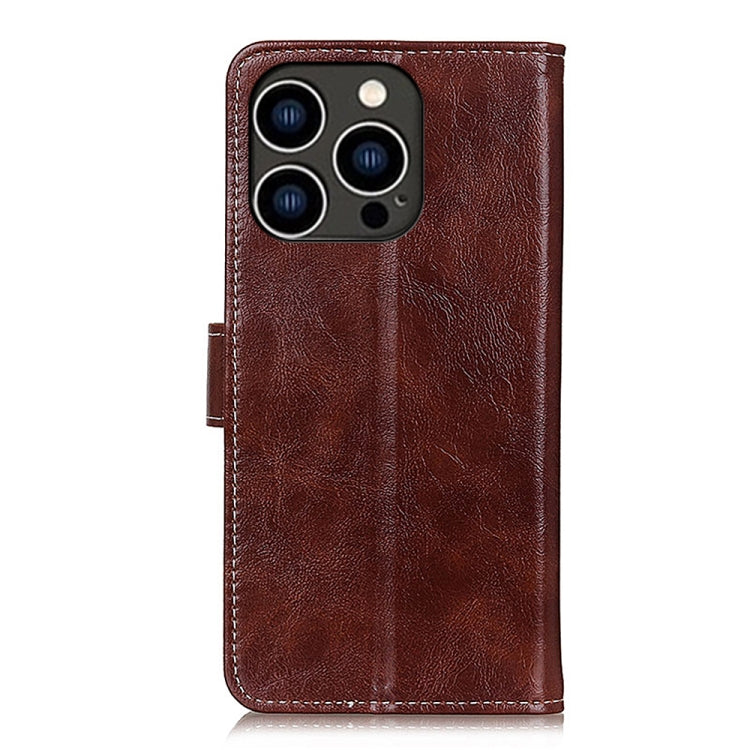 For iPhone 16 Pro Retro Crazy Horse Texture Horizontal Flip Leather Phone Case(Brown) - iPhone 16 Pro Cases by PMC TechLife | Online Shopping South Africa | PMC TechLife | Buy Now Pay Later Mobicred