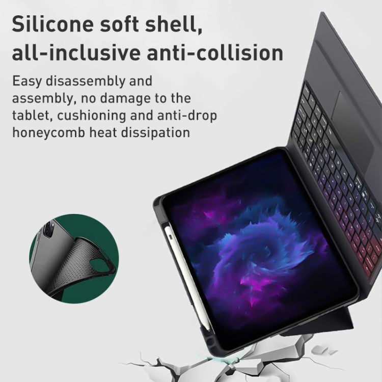 For iPad 10th Gen 10.9 2022 Integrated Bluetooth Keyboard Leather Case with Backlight & Touchpad(Black) - Universal by PMC Jewellery | Online Shopping South Africa | PMC Jewellery | Buy Now Pay Later Mobicred