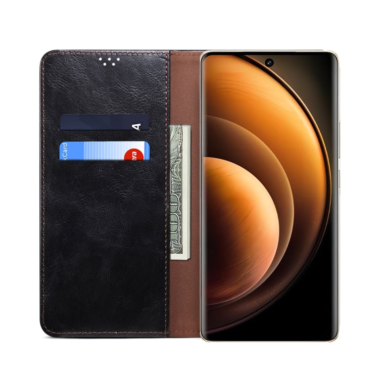 For vivo X100 Pro Oil Wax Crazy Horse Texture Leather Phone Case(Black) - X100 Pro Cases by imak | Online Shopping South Africa | PMC TechLife | Buy Now Pay Later Mobicred