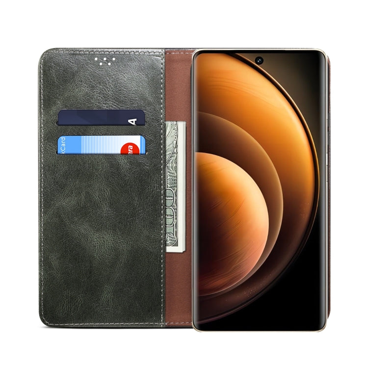 For vivo X100 Oil Wax Crazy Horse Texture Leather Phone Case(Green) - vivo Cases by imak | Online Shopping South Africa | PMC TechLife | Buy Now Pay Later Mobicred