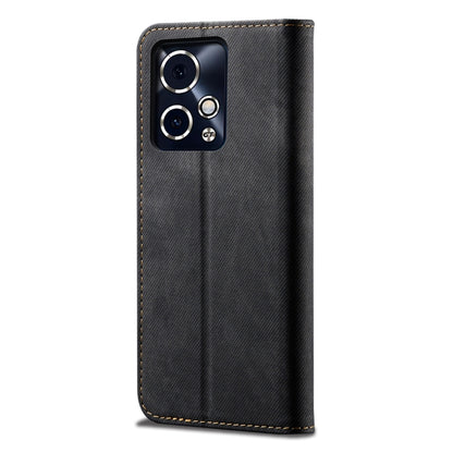 For Honor 90 GT Denim Texture Flip Leather Phone Case(Black) - Honor Cases by PMC Jewellery | Online Shopping South Africa | PMC Jewellery | Buy Now Pay Later Mobicred