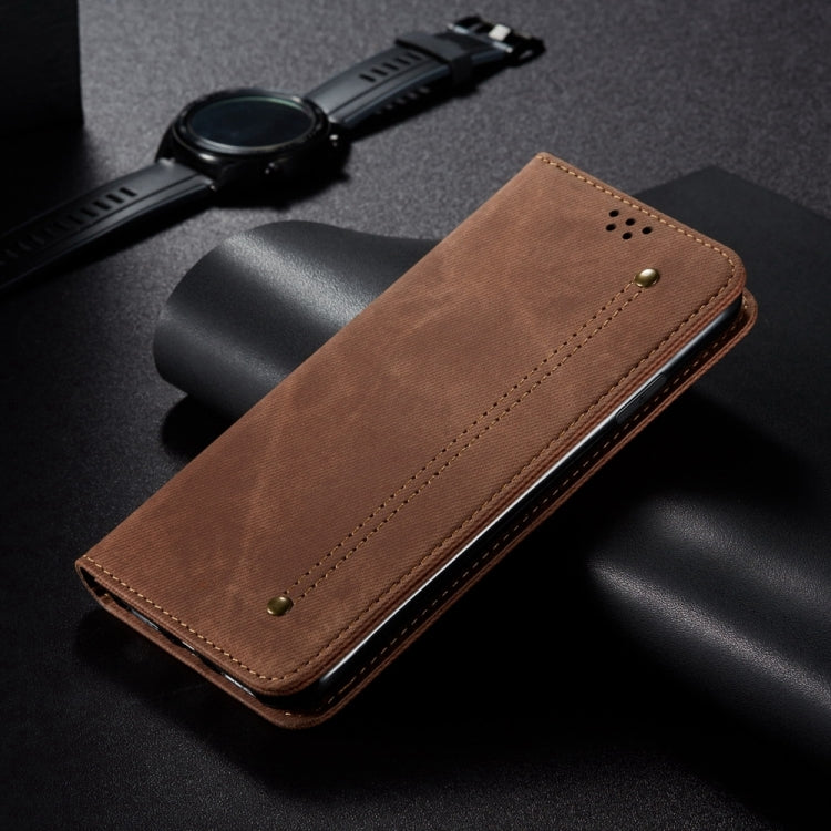 For Honor Play 8T 5G / X7b Denim Texture Flip Leather Phone Case(Brown) - Honor Cases by PMC Jewellery | Online Shopping South Africa | PMC Jewellery | Buy Now Pay Later Mobicred