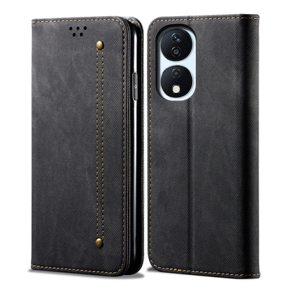 For Honor Play 8T 5G / X7b Denim Texture Flip Leather Phone Case(Black) - Honor Cases by PMC Jewellery | Online Shopping South Africa | PMC Jewellery | Buy Now Pay Later Mobicred