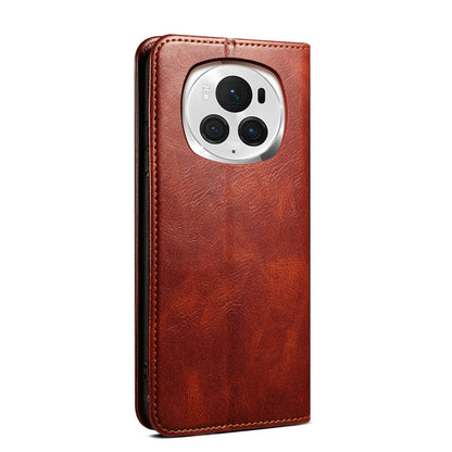 For Honor Magic6 Pro Oil Wax Crazy Horse Texture Leather Phone Case(Brown) - Honor Cases by PMC Jewellery | Online Shopping South Africa | PMC Jewellery | Buy Now Pay Later Mobicred