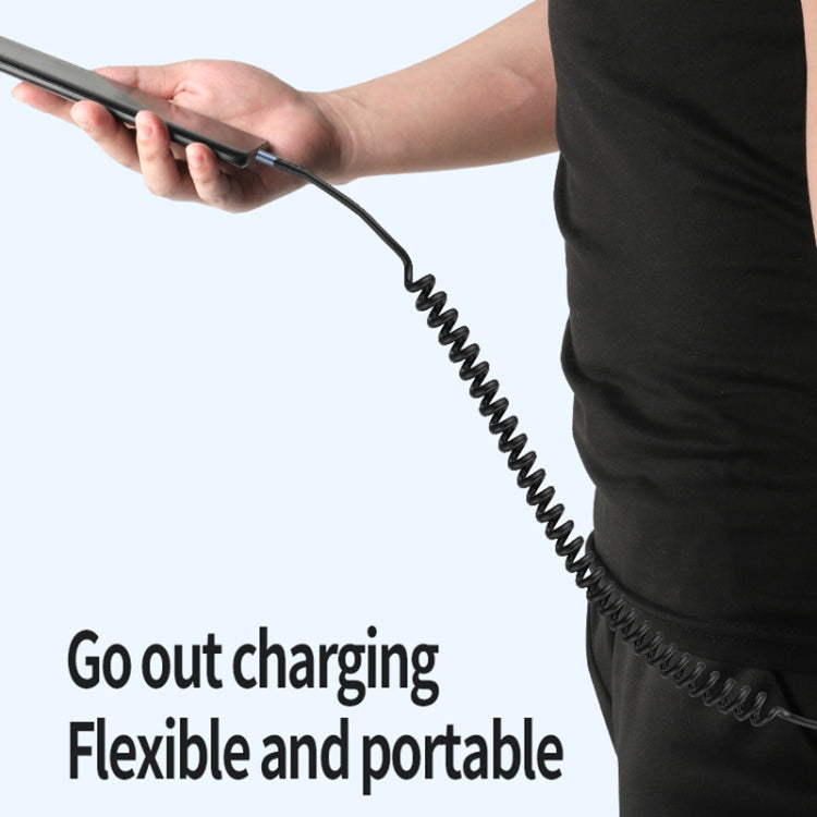 Type-C to Type-C Elbow Spring Charging Data Cable, Length: 1.5m(Black) - USB-C & Type-C Cable by PMC TechLife | Online Shopping South Africa | PMC TechLife
