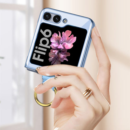 For Samsung Galaxy Z Flip6 GKK Electroplating Phone Case with Ring(Transparent) - Galaxy Z Flip6 5G Cases by GKK | Online Shopping South Africa | PMC Jewellery | Buy Now Pay Later Mobicred