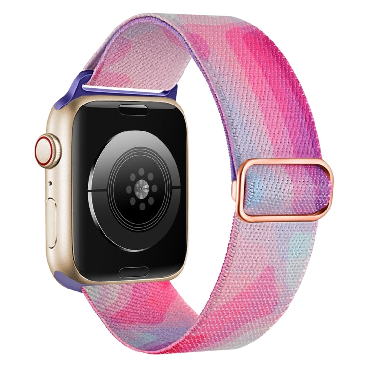 For Apple Watch 8 45mm  Painted Pattern Nylon Replacement Watch Band(Ladder Purple Blue) - free shipping - PMc TechLife - Order now!