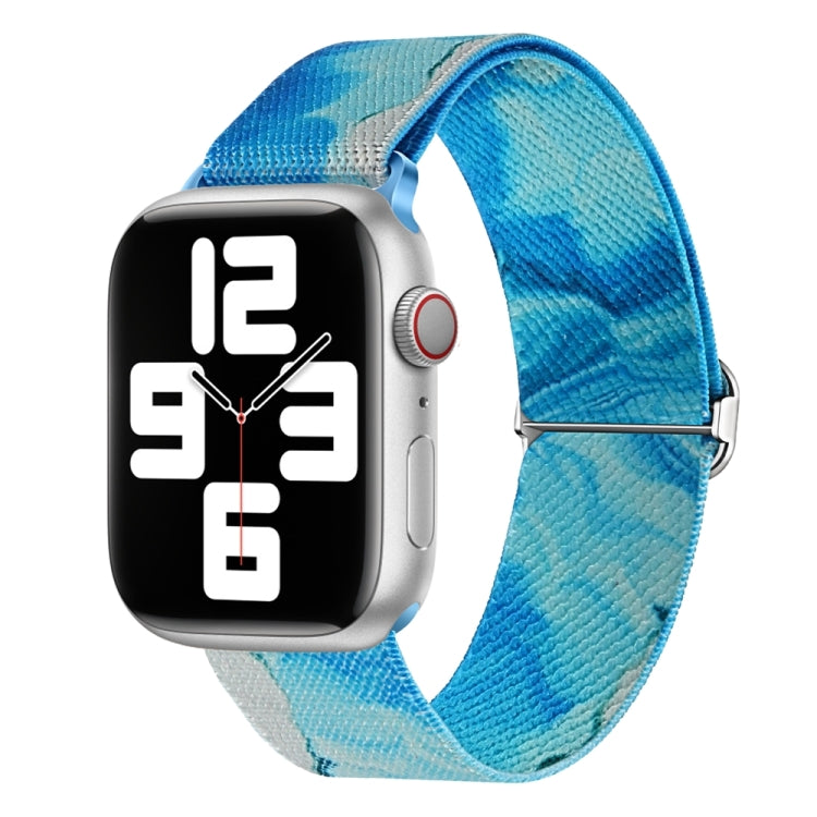 For Apple Watch 3 42mm Painted Pattern Nylon Replacement Watch Band(Ocean Blue) - Watch Bands by PMc TechLife | Online Shopping South Africa | PMc TechLife | Buy Now Pay Later Mobicred