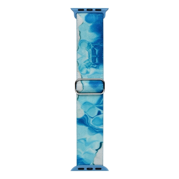 For Apple Watch SE 2023 40mm Painted Pattern Nylon Replacement Watch Band(Ocean Blue) - Watch Bands by PMc TechLife | Online Shopping South Africa | PMc TechLife | Buy Now Pay Later Mobicred