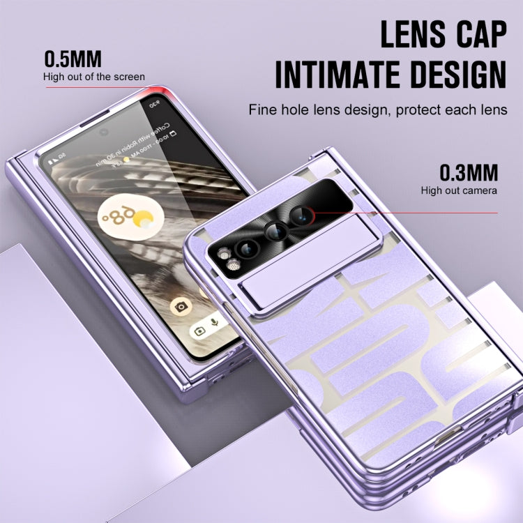 For Google Pixel Fold Integrated Electroplating Folding Phone Case(Purple) - Google Cases by PMC TechLife | Online Shopping South Africa | PMC TechLife | Buy Now Pay Later Mobicred