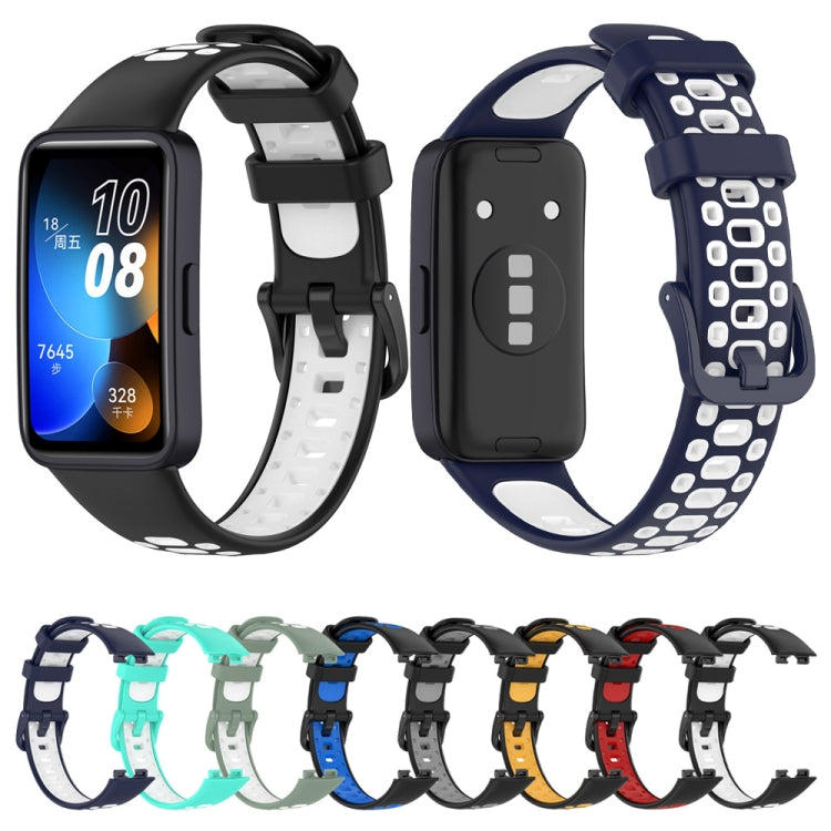 For Huawei Band 8 Two Color Silicone Replacement Watch Band(Black Yellow) - Watch Bands by PMC TechLife | Online Shopping South Africa | PMC TechLife