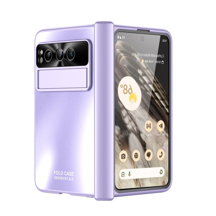 For Google Pixel Fold Integrated Electroplating Folding All-inclusive Phone Case(Purple) - Google Cases by PMC TechLife | Online Shopping South Africa | PMC TechLife | Buy Now Pay Later Mobicred