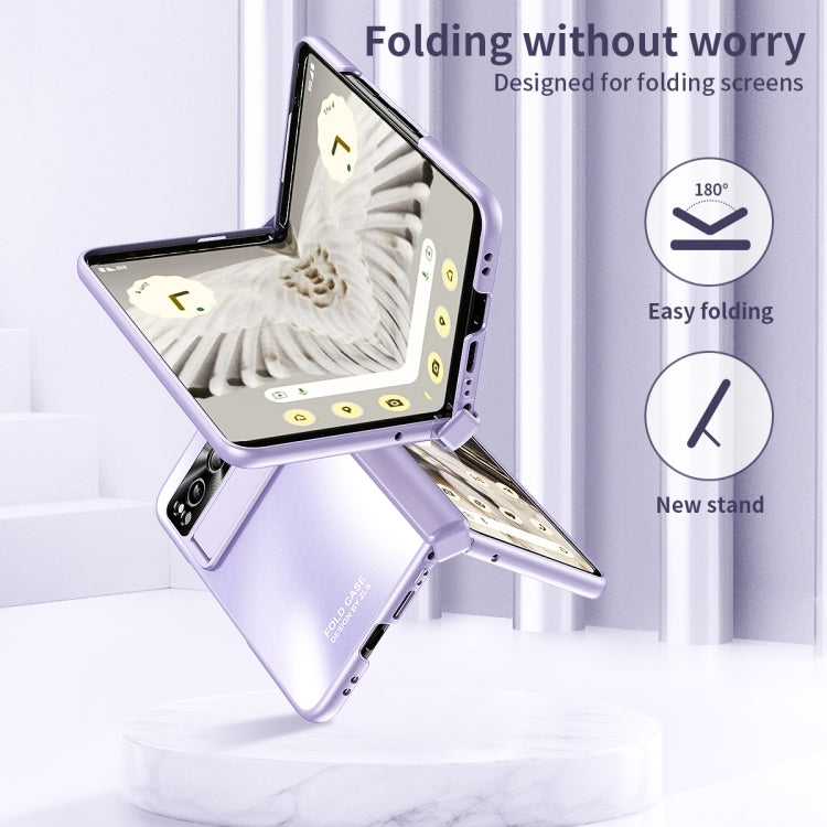 For Google Pixel Fold Integrated Electroplating Folding All-inclusive Phone Case(Purple) - Google Cases by PMC TechLife | Online Shopping South Africa | PMC TechLife | Buy Now Pay Later Mobicred