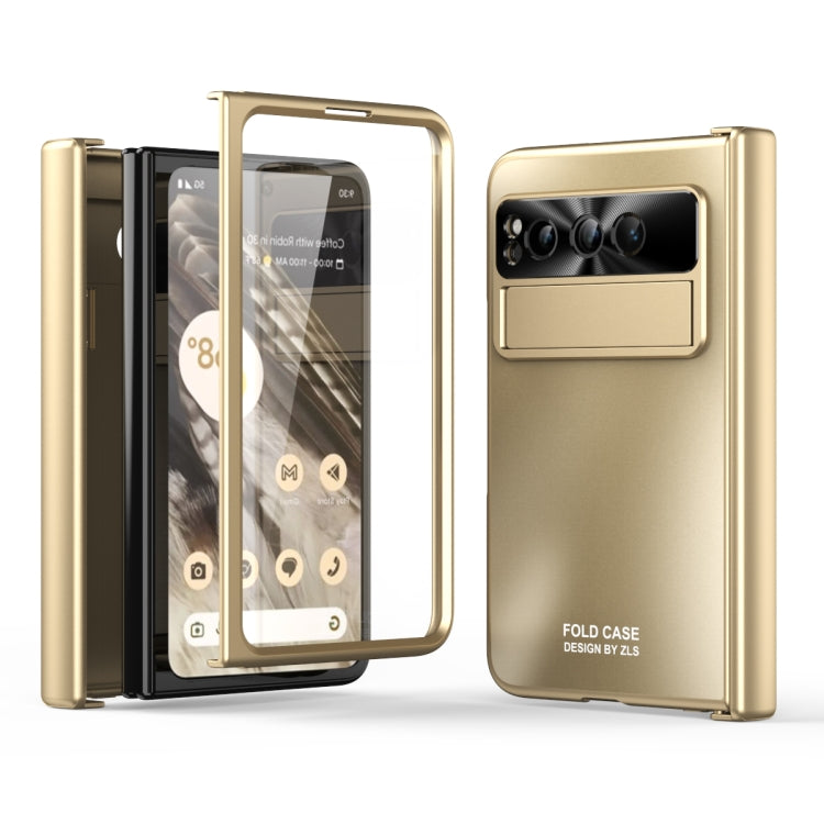 For Google Pixel Fold Integrated Electroplating Folding All-inclusive Phone Case with Hinge(Gold) - Google Cases by PMC TechLife | Online Shopping South Africa | PMC TechLife | Buy Now Pay Later Mobicred