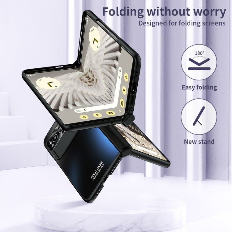 For Google Pixel Fold Integrated Electroplating Folding All-inclusive Phone Case with Pen Slot & Hinge(Black) - Google Cases by PMC TechLife | Online Shopping South Africa | PMC TechLife | Buy Now Pay Later Mobicred