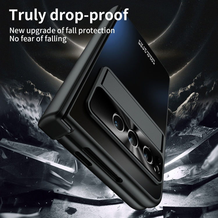 For Google Pixel Fold Integrated Electroplating Folding All-inclusive Phone Case with Pen Slot & Hinge(Black) - Google Cases by PMC TechLife | Online Shopping South Africa | PMC TechLife | Buy Now Pay Later Mobicred