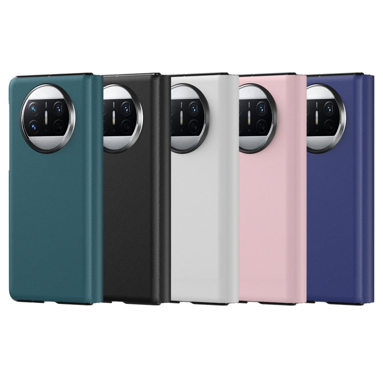 For Huawei Mate X3 Litchi Pattern Foldable Side Window View Protective Phone Case(Blue) - Huawei Cases by PMC TechLife | Online Shopping South Africa | PMC TechLife | Buy Now Pay Later Mobicred