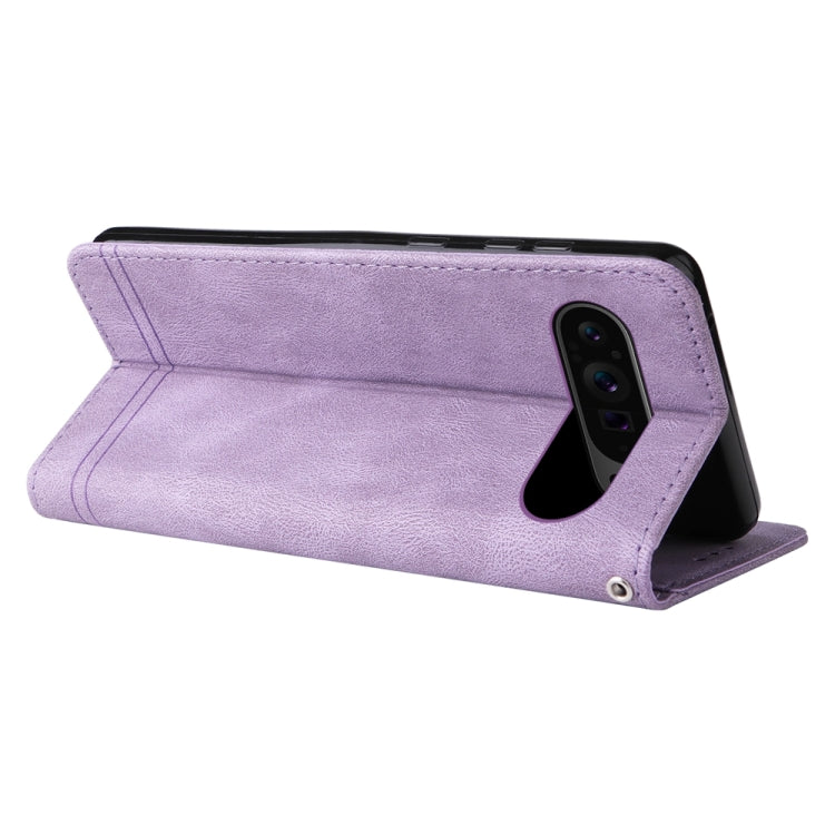 For Google Pixel 9 Pro Skin Feel Life Tree Metal Button Leather Phone Case(Purple) - Google Cases by PMC TechLife | Online Shopping South Africa | PMC TechLife | Buy Now Pay Later Mobicred