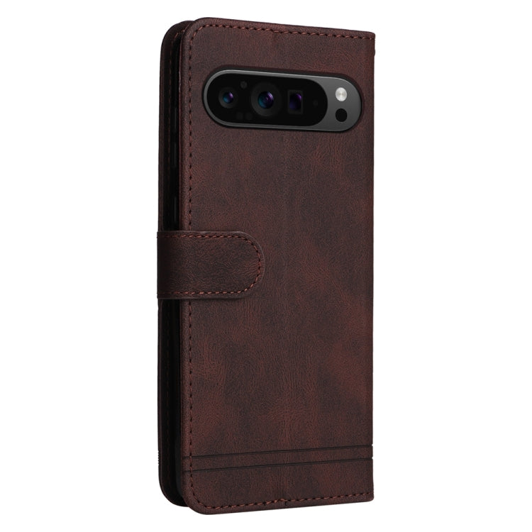 For Google Pixel 9 Pro Skin Feel Life Tree Metal Button Leather Phone Case(Brown) - Google Cases by PMC Jewellery | Online Shopping South Africa | PMC Jewellery | Buy Now Pay Later Mobicred