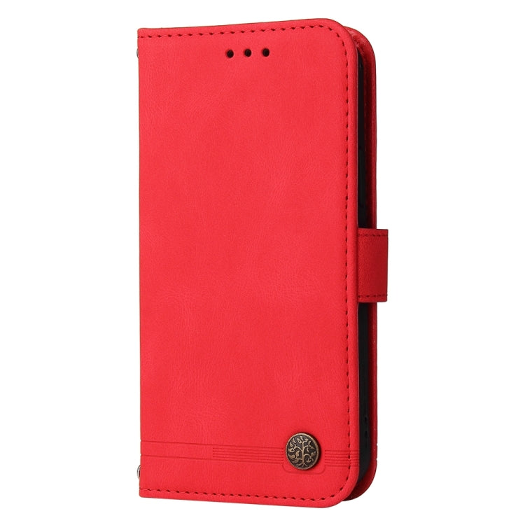 For Google Pixel 9 Skin Feel Life Tree Metal Button Leather Phone Case(Red) - Google Cases by PMC TechLife | Online Shopping South Africa | PMC TechLife | Buy Now Pay Later Mobicred