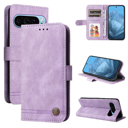 For Google Pixel 9 Skin Feel Life Tree Metal Button Leather Phone Case(Purple) - Google Cases by PMC Jewellery | Online Shopping South Africa | PMC Jewellery | Buy Now Pay Later Mobicred