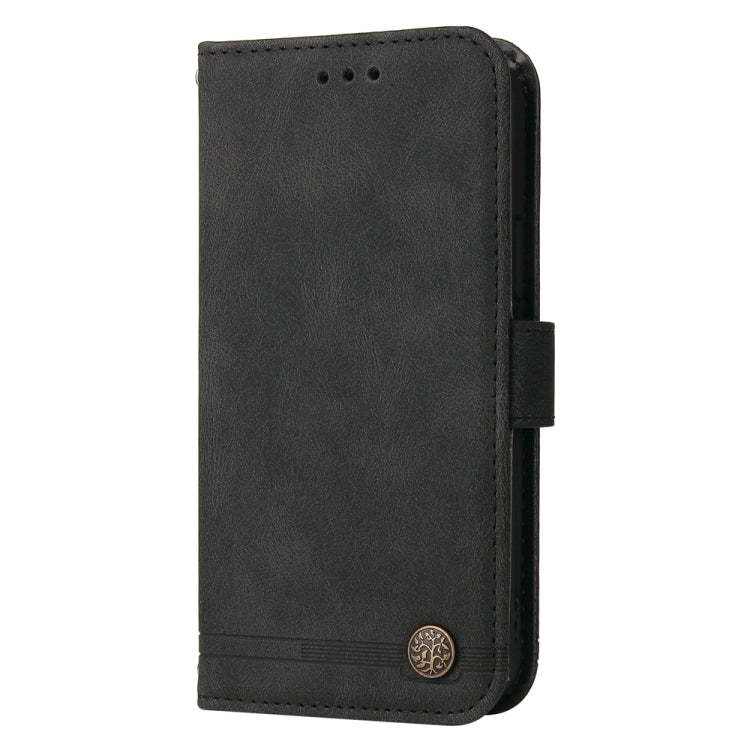 For Google Pixel 9 Skin Feel Life Tree Metal Button Leather Phone Case(Black) - Google Cases by PMC TechLife | Online Shopping South Africa | PMC TechLife | Buy Now Pay Later Mobicred
