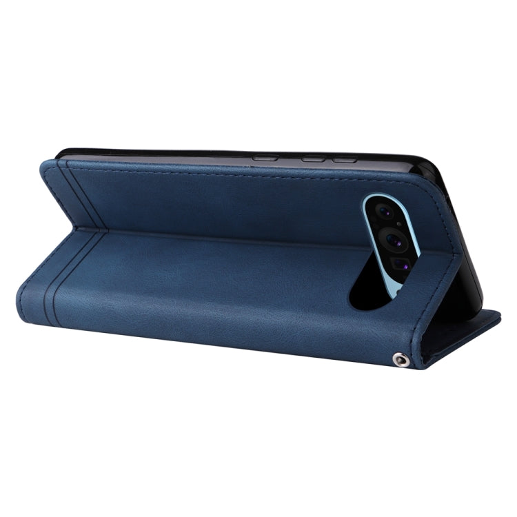For Google Pixel 9 Skin Feel Life Tree Metal Button Leather Phone Case(Blue) - Google Cases by PMC TechLife | Online Shopping South Africa | PMC TechLife | Buy Now Pay Later Mobicred