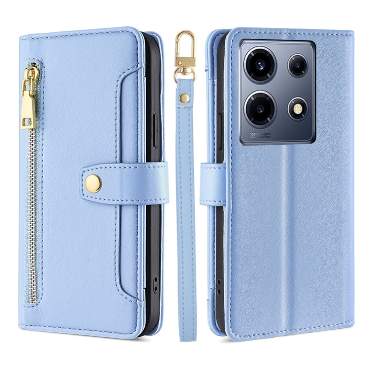 For Infinix Note 30 VIP 5G Sheep Texture Cross-body Zipper Wallet Leather Phone Case(Blue) - Infinix Cases by PMC TechLife | Online Shopping South Africa | PMC TechLife | Buy Now Pay Later Mobicred