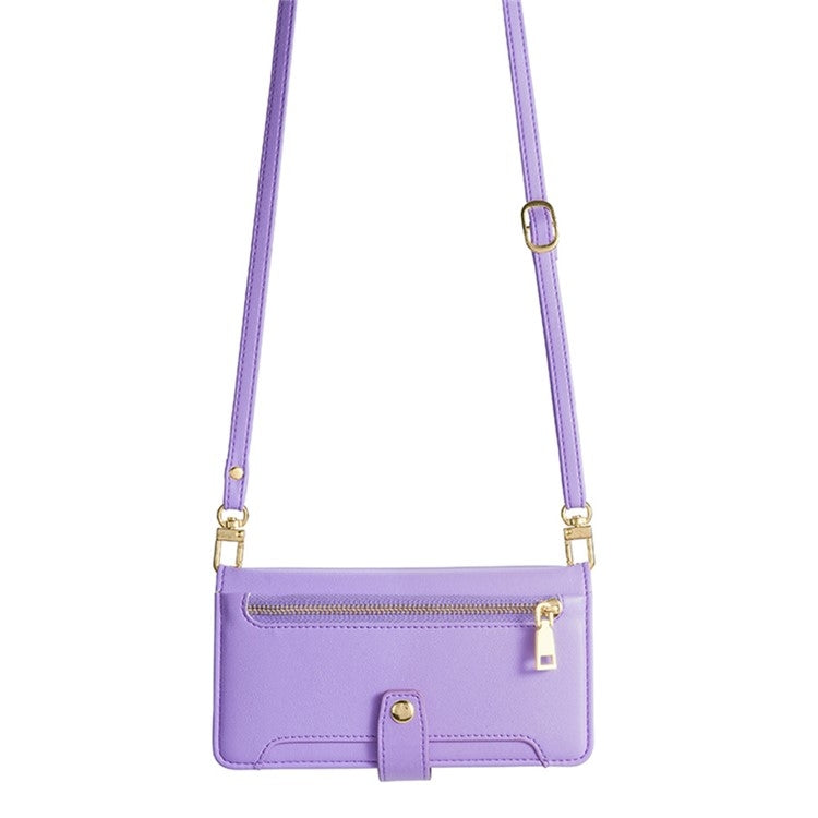 For Tecno Camon 30 Sheep Texture Cross-body Zipper Wallet Leather Phone Case(Purple) - Tecno Cases by PMC TechLife | Online Shopping South Africa | PMC TechLife | Buy Now Pay Later Mobicred
