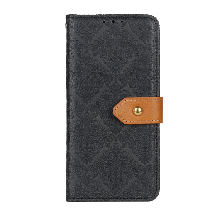 For iPhone 16 Pro European Floral Embossed Leather Phone Case(Black) - iPhone 16 Pro Cases by PMC TechLife | Online Shopping South Africa | PMC TechLife | Buy Now Pay Later Mobicred