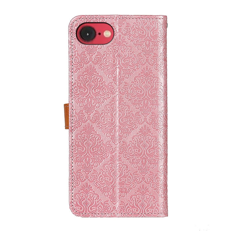 For iPhone 16e European Floral Embossed Leather Phone Case(Pink) - iPhone 16e Cases by PMC TechLife | Online Shopping South Africa | PMC TechLife | Buy Now Pay Later Mobicred