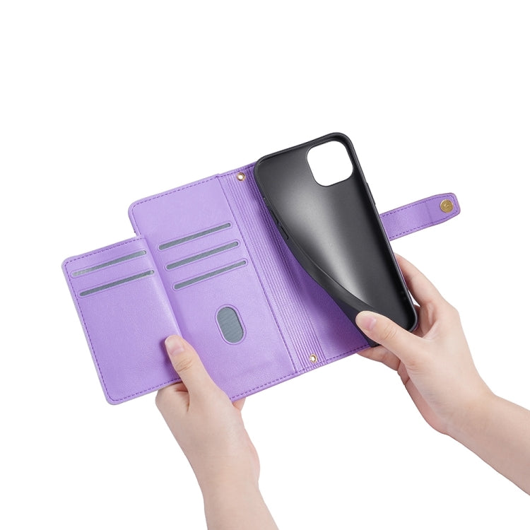 For Sharp Aquos sense8 Sheep Texture Cross-body Zipper Wallet Leather Phone Case(Purple) - More Brand by PMC TechLife | Online Shopping South Africa | PMC TechLife | Buy Now Pay Later Mobicred